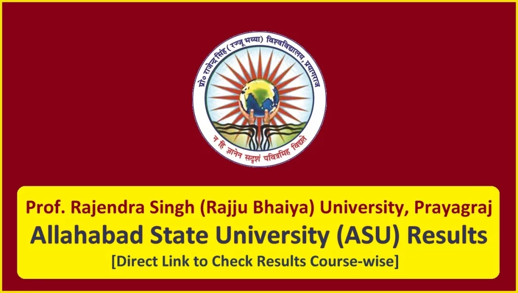 Allahabad State University Results 2024 Check ASU BA B.Sc MA M.Sc Exam Result prsuniv.ac.in